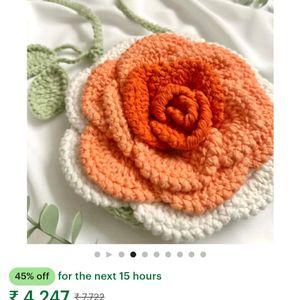 Beautiful Crochet Rose Bag