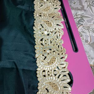 Bottle Green Asthetic Mehendi Wear Gowns For Women