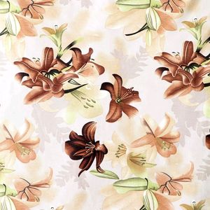 Brand New Beautiful Flowers Curtains 7 Feet Brown Color