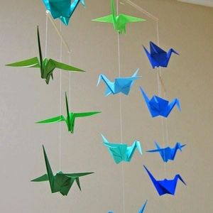 Colorful Paper Crane Hanging