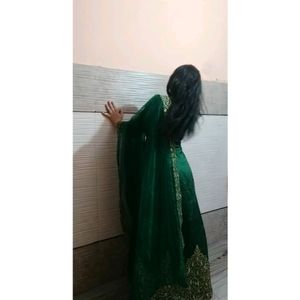 SALE!!! Green Embroidered Gown