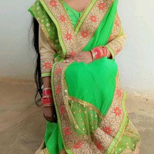 Wedding Saree +Plazo Free