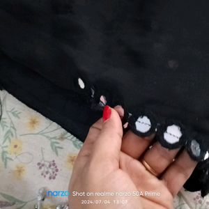 Black Saree With Stitch Blouse