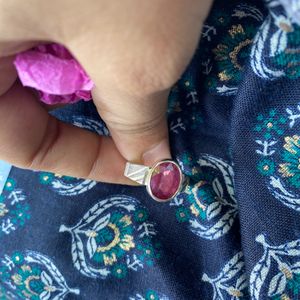 Natural Ruby Ring In Panch Dhatu