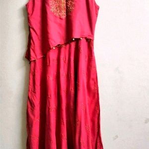 Unused Long Frock With Sleeves Attached Inside