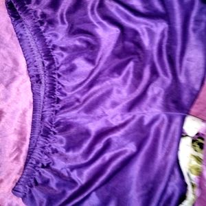 Women Night suit (Top & Shorts Set) Purple Solid