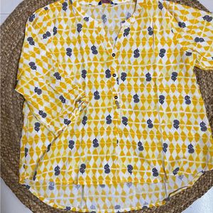 Akriti Printed Shirt Style Top