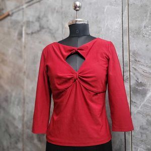 Red Long Sleeve Top