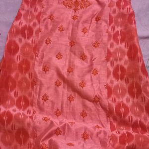 Full Sleeve Orange And Peach Kurthi