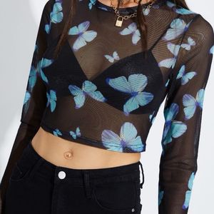 Butterfly Top With Long Sleeve🖤🌚