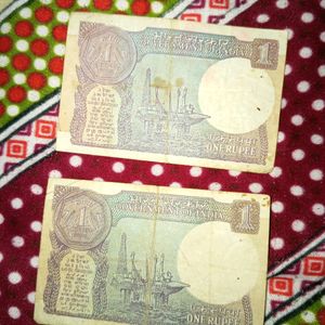 Rare One Rupee 2 Notes Of B Series