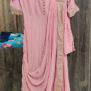 Anarkali With Saree Drape