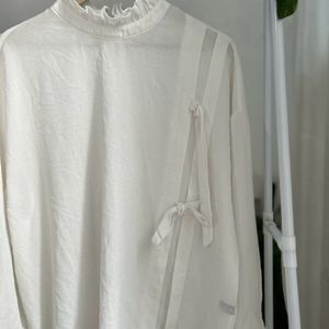 Ruffled Neck Korean Blouse