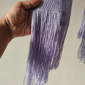 Lavenders Shimmer Scarf With Tassles