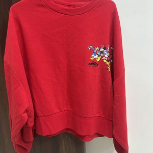 Red Crop Sweatshirt