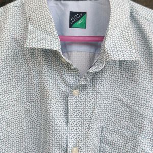 Light Blue Peter England Half Sleeve Shirt For Men