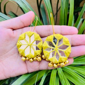 Green Mirror Earring