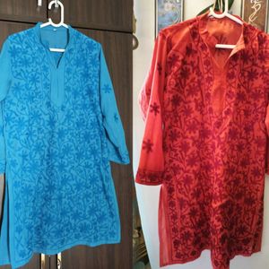 Combo Of 2 Beautiful Lucknowi Kurtis