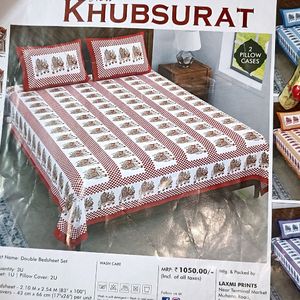 BRAND NEW 🐘 ELEPHANT KHUBSURAT 100% COTTON DOUBLE BED BEDSHEET JAIPURI