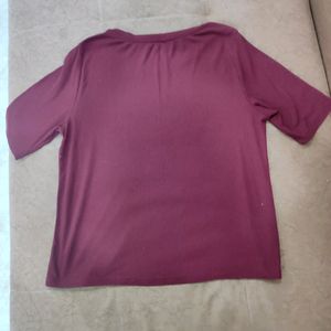 Red Wine Top For Casual Wear.