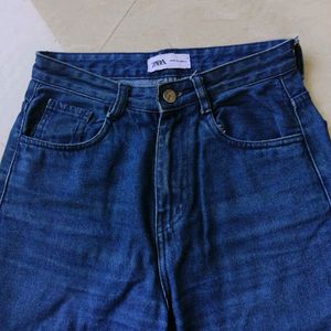 Zara Dark Blue Straight Fit Jeans