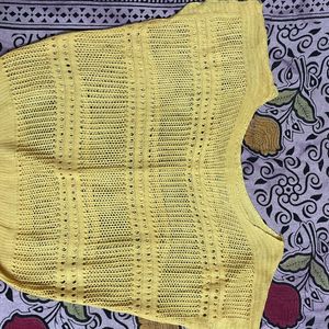 Knitted Woollen Yellow Top