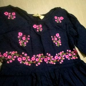 Navy Blue Embroidery top