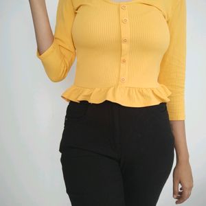 So Cute Yellow Crop Top 💛 New.. Unused