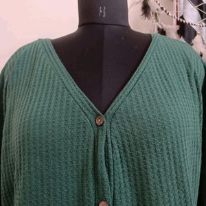 Green Tie Knot Plus Size Top