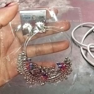 Mirror Work Jhumka Earrings &Stude