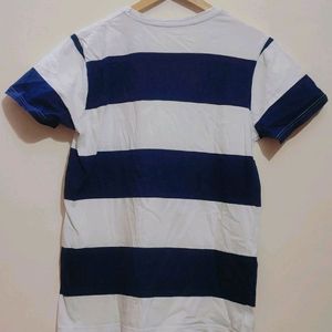 Navy Blue & White T-shirt For Boy & Men 36 Chest