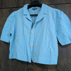 CODE crop Shirt Light Blue Colour