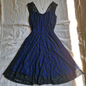 Y2k Gothic Lace Blue Dress Midi Pinterest Coquette