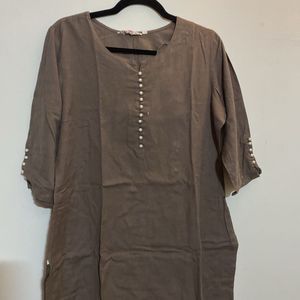 Women Khakhi Coloured Kurta