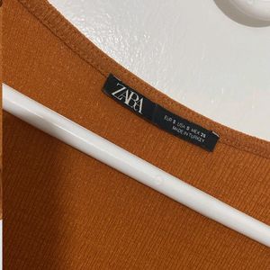 Zara Orange Aline Crop Top