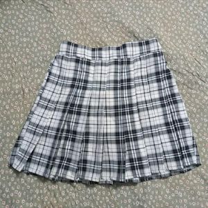 Korean Plaid Pleated Skirt