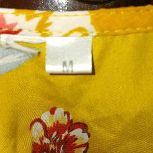 Floral Printed Mustard Colour Top