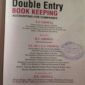 TS Grewal Double Entry Book Class 12 Accountancy