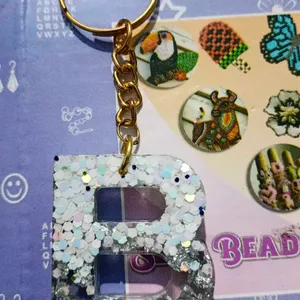 Resin Art B Alphabet Keychain