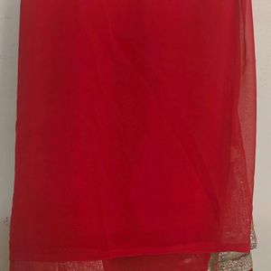 Georgette Stone Work Red Saree