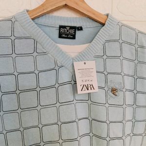 Sky Blue Mens Sweater