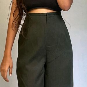 Bottle Green Formal Trousers Or Pants