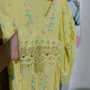 Beautiful Yellow Kurti. It Has Dupatta Too