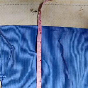 Size:44"in Men's Formal Blue Linen Pattern Shirt