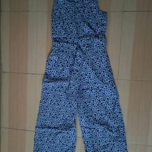 Blue Floral Printed Jumpsuit