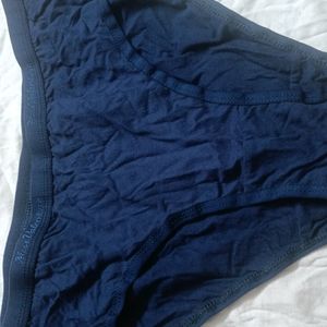 Navy Blue Cotton Brief - Size M