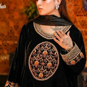 New Velvet Original Pakistani Dress Full Embroider