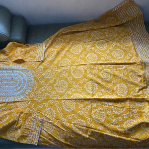 Mustard Yellow Bandhani Print Kurta