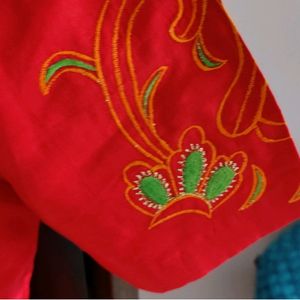 Pure Silk Red Saree