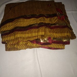 Women Saree Mustard Colour